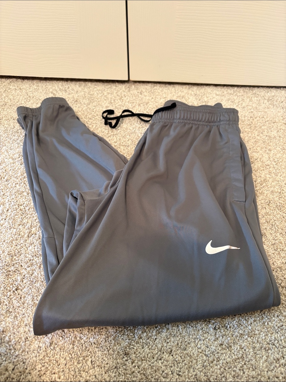 Nike Grey Track Pants with White Swoosh